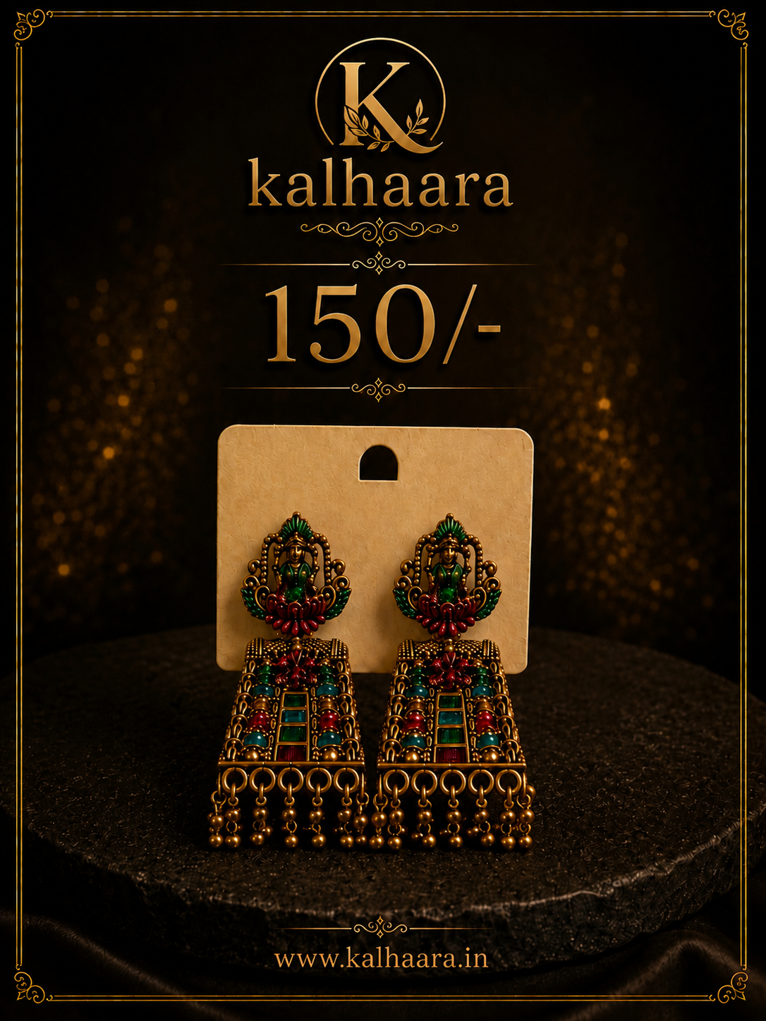 Lakshmi Antique Temple Jhumkas
